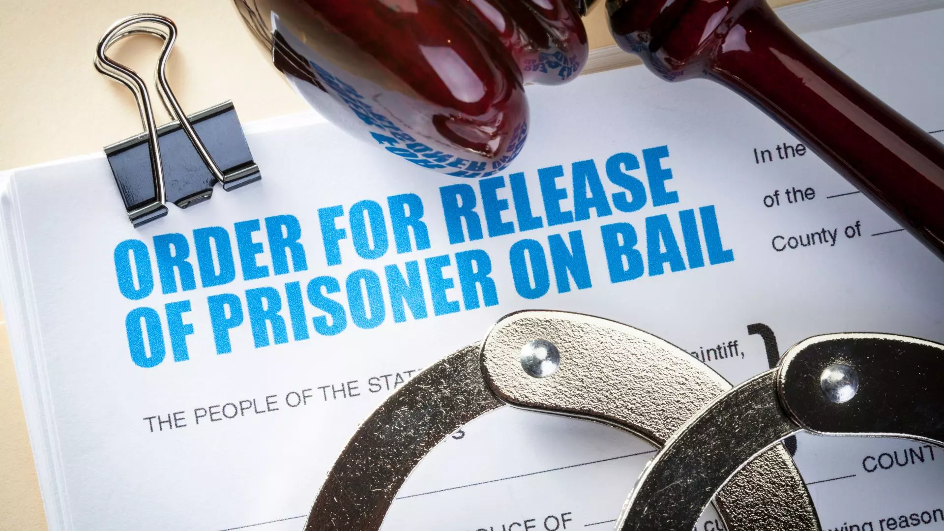 Quick release from jail or prison with a fast bond process